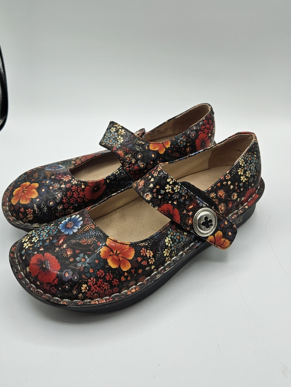 Alegria Paloma Mary Jane Shoes "Midnight Garden" Floral Women's 39 US 9-9.5
